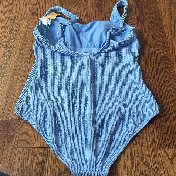 Kona Sol Full Coverage Pucker Textured One Piece Swimsuit Size Large NWT - Picture 4 of 6
